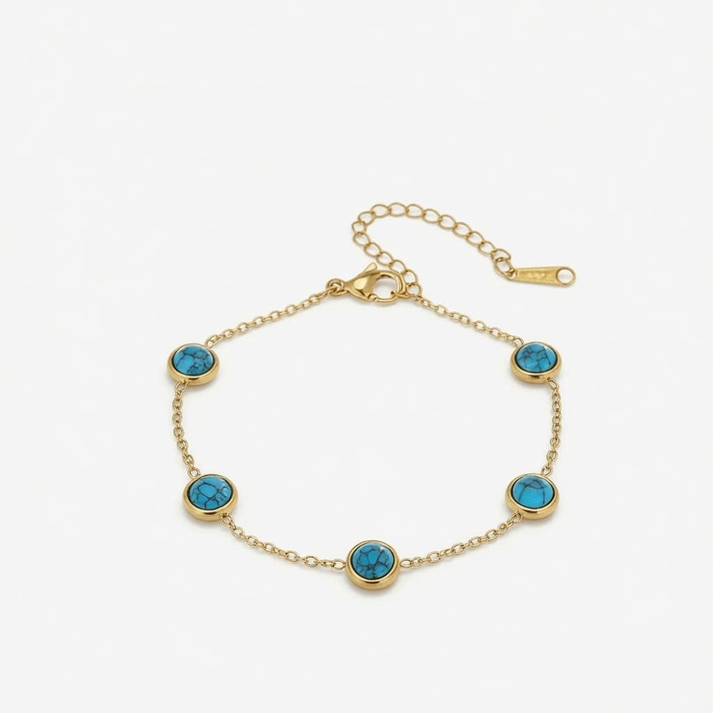 Turquoise & Gold Bracelet