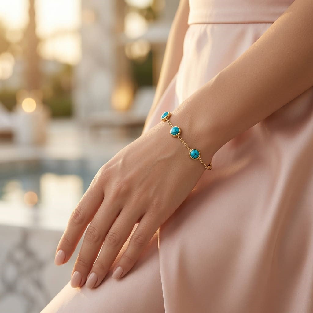 Turquoise & Gold Bracelet