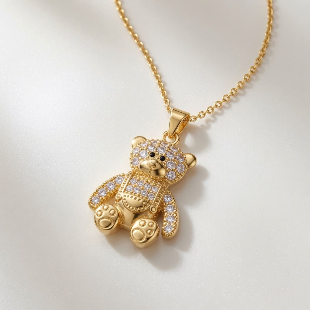 Bear Pendant Necklace - Various colors