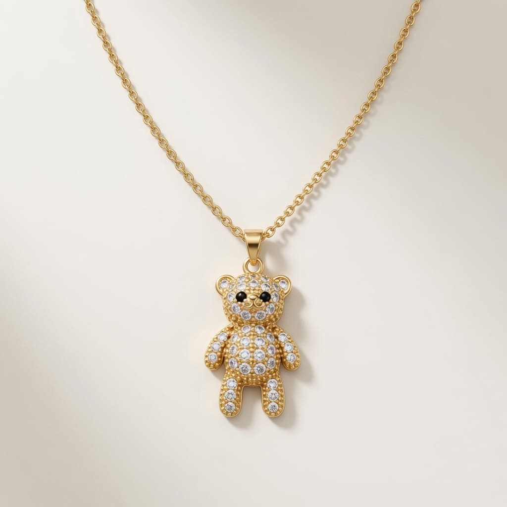 Bear Pendant Necklace - Various colors