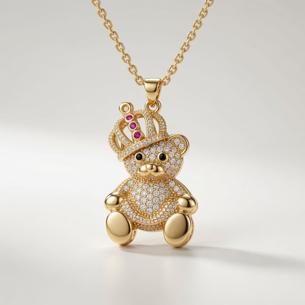 Bear Pendant Necklace - Various colors