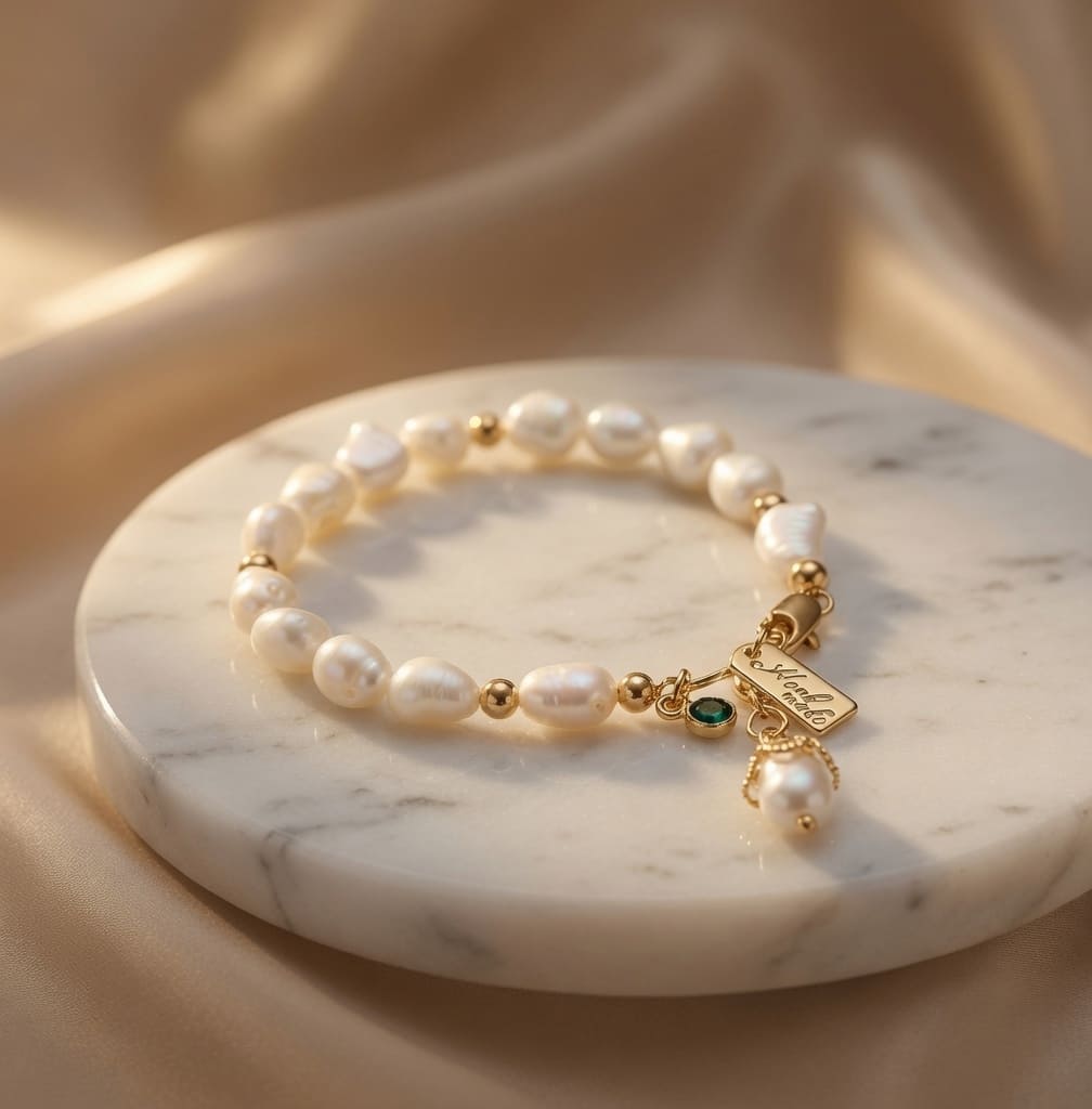 Pearl and Gold Accents Bracelet