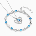 Heart of the Ocean Pendant Necklace with Bracelet set