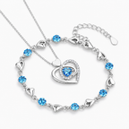 Heart of the Ocean Pendant Necklace with Bracelet set