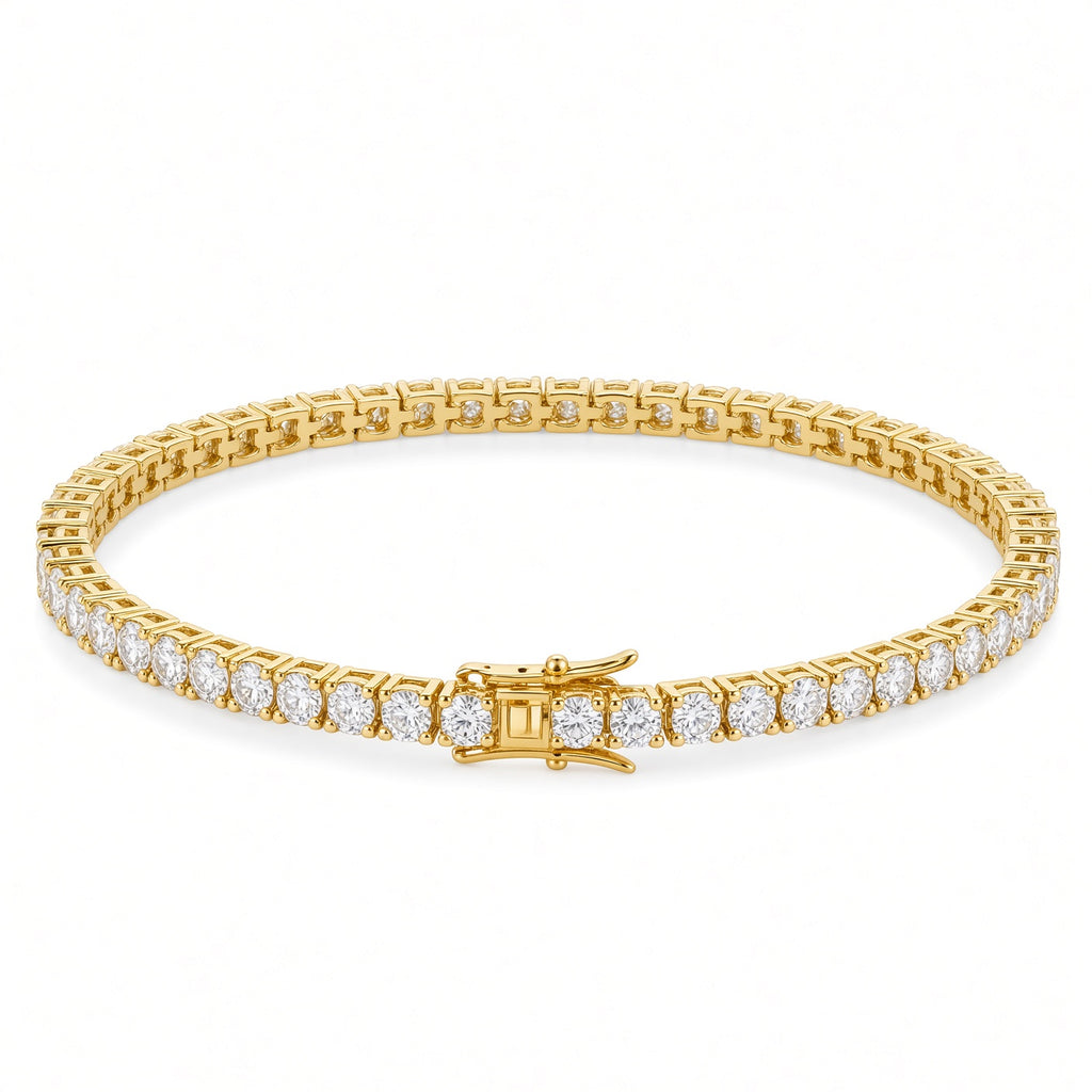 Classic Silver and Gold Moissanite Bracelet