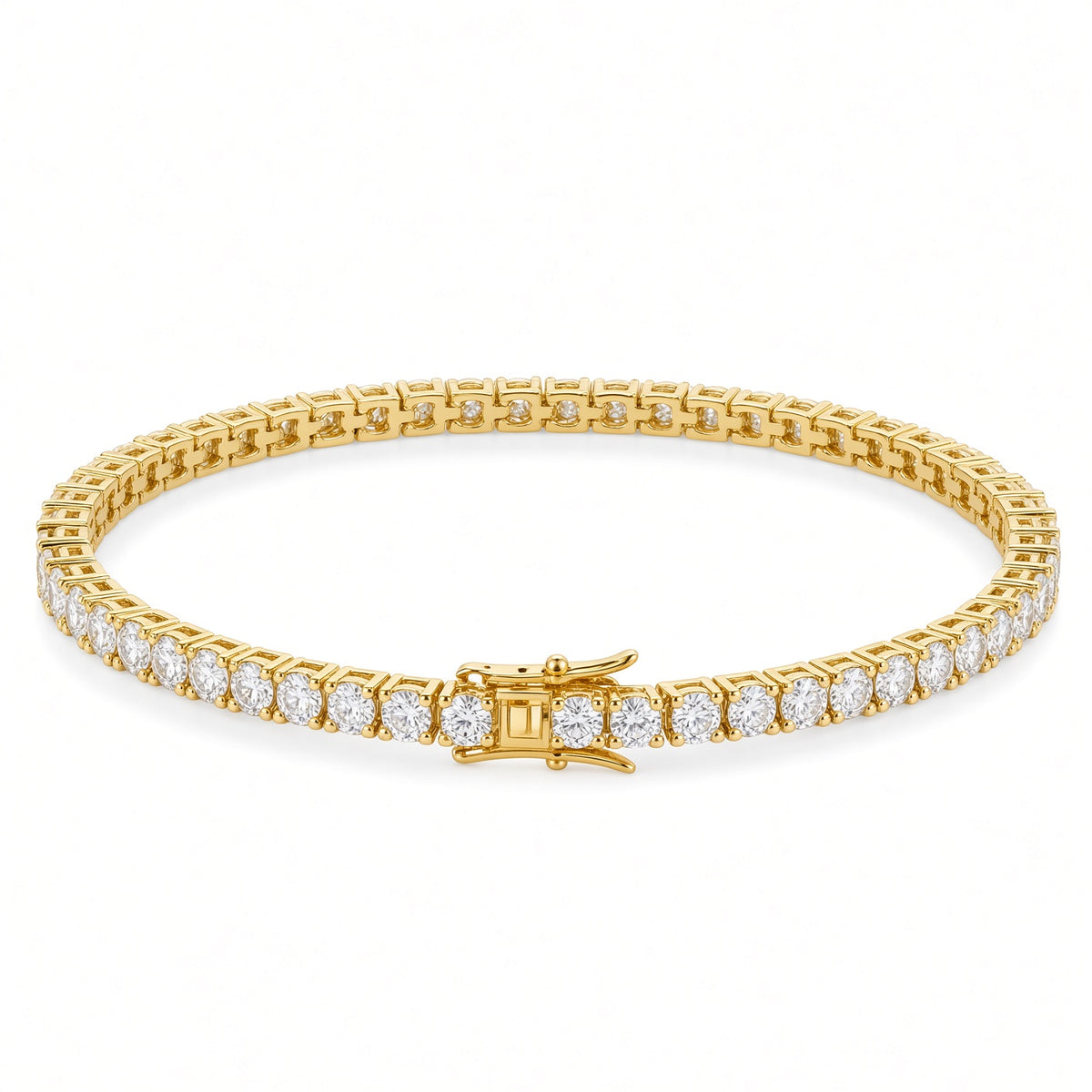 Classic Silver and Gold Moissanite Bracelet